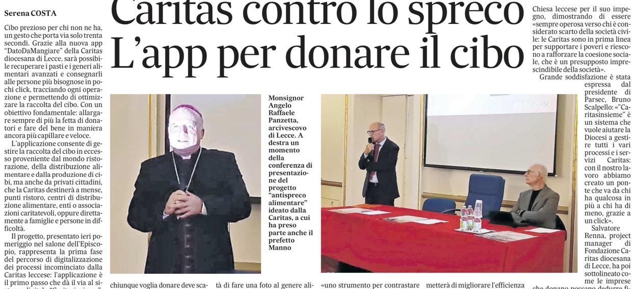 Caritas contro lo spreco: l'app per donare il cibo