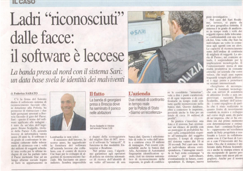 Ladri "riconosciuti" dalle facce: il software è leccese